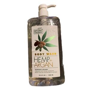 1 Bottle Natural Therapy 33.8 Oz Hemp & Argan Nourishing Relaxing Body Wash